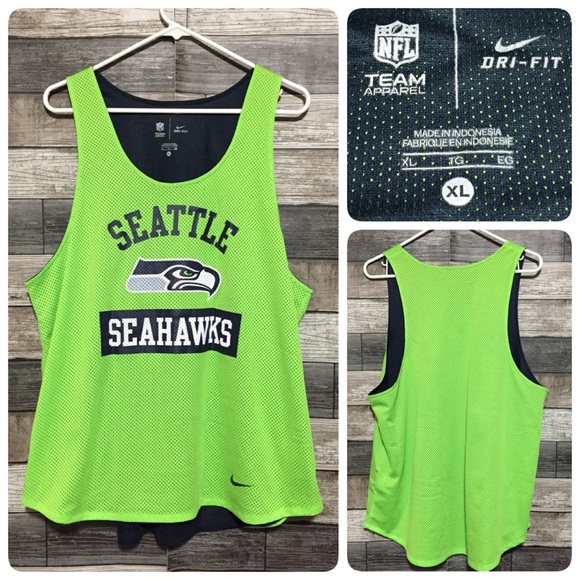 Nike Dri Fit Seattle Seahawks Mesh Tank Top Jersey Women’s XL Green Blue Lined - Picture 1 of 10